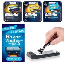 질레트 면도날 4개입 + 레이저테크(면도날클리너), 1개, 레이저테크+질레트 프로쉴드 옐로우 면도날 4입