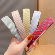 【헤어 액세서리】일본과 한국 스타일 격자 무늬 패브릭 머리핀 머리띠 여성복 모든 일치 달콤한 귀여운 넓은 가장자리 신선한 헤어 액세서리