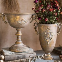 로데코 인테리어 빈티지 엔틱 장식 오브제 클래식 철제 조화 화병, B