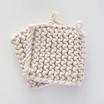 사각 패브릭 손뜨개 컵받침 냄비받침, S사이즈(11cm)