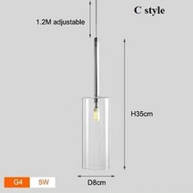 LED펜던트 북유럽 미니멀리스트 스모키 그레이 유리 샹들리에 크리에이티브 바 거실 다이닝 홀 싱글 헤드 3 펜던트 램프, 34.C style - Natural - Orange