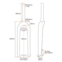 자전거 포크 블랙 27.5/29er 쓰루 액슬 15x110mm 부스트 카본 산악 자전거 포크 1-1/8 