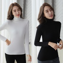 지시크릿 1+1 가을 겨울 무지 기모 목폴라 긴팔 티셔츠