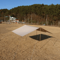 코누 면타프 렉타타프 미니 방수 캠핑 감성 사각 아이보리 베이지 캠핑용, 5x4m-풀세트