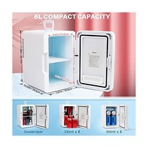 아스트로AI 미니 냉장고 6 Liter/8 Can 스킨케어 침대 - 업그레이드 온도 컨트롤 Panel AC/12V DC Thermo일렉트릭 포터블 쿨러 워머 Foods (그린), 녹색_온도 조절