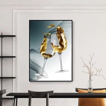 꽃그림액자 식당 장식그림 아이디어 술잔 포스트모던 심플 주방 걸이식그림 북유럽럭셔리 현관 벽면 벽화, C01-3040 9mm얇은판 방수 무늬 커버