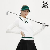 듀빅 DV 듀빅 여성 브이넥 배색포인트 니트 조끼 DD3WSV272WH