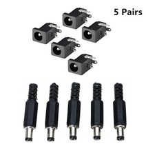 콘넥터 접속자 전선연결단자 dc커넥터 10PCS 12V 3A 5.5x2.1mm 플라스틱 수 플러그 + DC-022 DC 전원 소켓, 03 Male-C-5Kit
