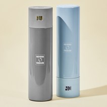 [리버스] 온도 설정 스마트 보온병 - 680mL 대용량 분유 등산 물통 아기 신생아 물병, 쿨 그레이