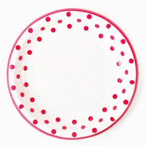(주)파티해 라인도트 파티접시 23cm - (6입), 레드