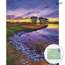 아트조이 DIY 보석십자수 (캔버스형) 아름다운 호수 40X50cm, 상세 설명 참조
