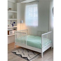 끌렘 뉴클래시 화이트 원목 아기침대, 가드 1개추가