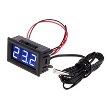 온도계측기 자기온도계 DC 12v 온도 센서 LED 자동차 디지털 습도계 실내 야외 미터 게이지 인 스트 루먼트, 01 Blue