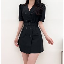 투디 썸머 벨티드 반팔 트렌치 원피스 자켓원피스 미니