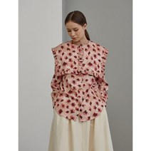 Mitte RUFFLE SAILOR COLLOR BLOUSE_PINK FLOWER