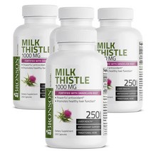 브론슨 Bronson 남성 밀크씨슬 1000mg with 단델리온 뿌리 250캡슐, 4팩