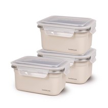 락앤락 컬러 스텐 밀폐용기 아이보리 1000ml x 3개, 단품