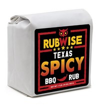 Five Star Seasonings RubWise의 텍사스 스타일 브리스킷 럽 훈제 및 그릴용 BBQ 럽 향신료 | 쇠고기 시즈닝 드라이 스모키 풍미 바베큐 그릴 블렌드 양지머, 1lb Pack: Spicy BBQ Rub