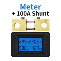 20A/50A/100A 디지털 DC 8-100V 전압계 전류계 LCD 4 in 1 전압 전류 전력 에너지 미터 검출기 션트, 100A-FL19