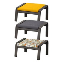 이케아 POANG 포엥 풋스툴/프레임블랙브라운/시프테보/발받침, 색상:시프테보 옐로_193.872.71