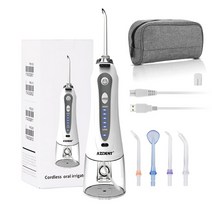 물치실 치간 세정기 워터 치실 픽 무선 구강 세척기 가정용 스케일링 azdent 5 모드 irrigator 240ml water dental flosser 치과 치아 클리너 5, 흰색 상자