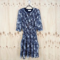 빈티지다온 이엔씨 플라워 쉬폰 테슬 허리밴딩 플레어 원피스 55