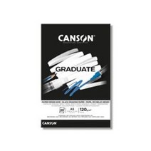 캔손 GRADUATE 블랙 120g 1면제본 20매 스케치북 드로잉북 / 옵션선택, A5
