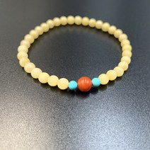 호박비즈팔찌 천연원석보석염주팔찌