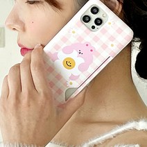 동물 데이지 체크 아이폰 14 케이스 카드 하드