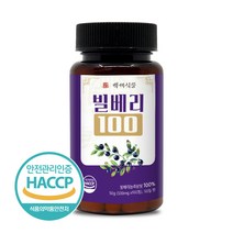 백세식품 빌베리100정 500mg 100정 HACCP 인증제품, 2병, 500mg x 100정