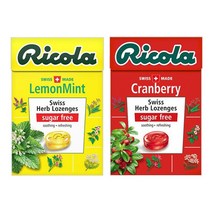 리콜라 스위스 허브 캔디 레몬민트40g 5개 + 크랜베리40g 5개, 단품