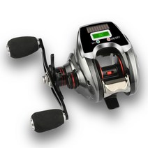 문어 우럭 대구 갈치 자동릴 전동릴 Eelctric 솔라 디지털 낚시 베이트 캐스팅 릴 8.0:1 6 + 1BB 10KG 파워 로우 프로파일 라인 카운터 태클 기어 방수, 오른손, Silver Red, [01] Double rocker R