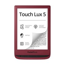 포켓북 터치 Lux 5 Ruby 레드 | E-북 리더 6ʺ Glare-Free Eye-Friendly E Ink 터치스크린 Wi-Fi HD Resolution 조절가능한 스마트라