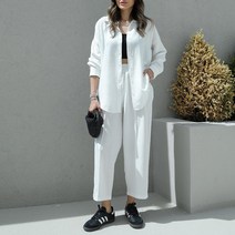 5컬러 가을신상 투피스세트 루즈핏남방 모던 시크 올드머니룩 직장인 출근 코디 셋업 간절기 휴양지패션