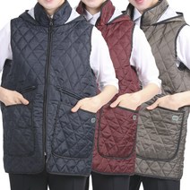 누빔 모자 조끼 앞치마 깔깔이 큰 두꺼운 기모 RM02, RM02 다크그레이L