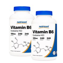 뉴트리코스트 비타민 B6 (피리독신) 240정 2팩 Nutricost Vitamin B6 (Pyridoxine HCl)