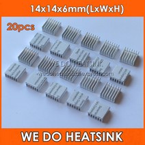 14x14x6mm 알루미늄 라디에이터 방열판 압출 냉각기 (열 테이프 포함) 20 개 220678