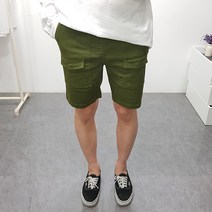 구스마켓 남성용 여름 앞포켓 카고 밴딩 반바지 (4Color)