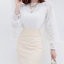 금찌 데니 매쉬 레이스 블라우스 ST4717B