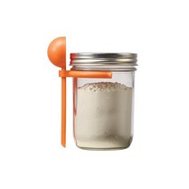 Jarware 넓은 입구 메이슨 자 용 커피 스푼 클립 15.2cm (6인치), Plastic Wide Mouth Orange