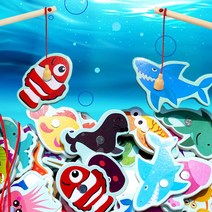 엄마랑 원목 자석낚시놀이세트 2인용 / 3세 4세 5세 아기 유아동 선물용