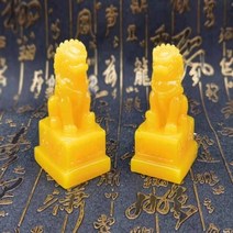 해태상 해태 조각상 동상 사자개 보호자 사자 돌 마무리 풍수 장식 화 요소 아시아 장식, 4-7x4x10cm