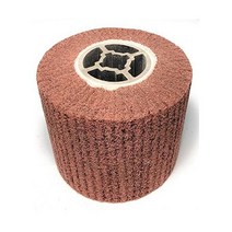 Signi 부직포 와이어 연마 드로잉 폴리싱 버니싱 휠 플랩 브러시 표면 처리용 스테인리스 스틸 알루미늄 구리 금속 120x100x19mm (60그릿), 320 그릿