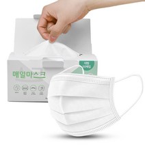 국내산 대형 3중구조 MB필터 50매 100매 뽑아쓰는 매일 덴탈 일회용 마스크, 화이트