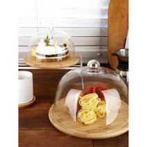 원목 푸드커버 유리 홈파티 케이크돔, 1개