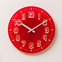 오리엔트 OTNL755 무소음 임팩트 레드포인트 글라스 벽시계 30cm, 단품