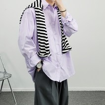 남자 오버핏 시티보이 옥스포드 무지 긴팔 셔츠_(5color)