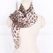 [앙상블] 호피 쉬폰 롱 스카프/봄/간절기/머플러