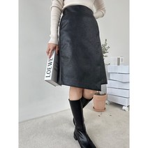 언발랩가죽스커트