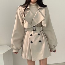 어라운드24 여성 트렌치코트 원피스 긴팔 스트랩 루즈핏 간절기
